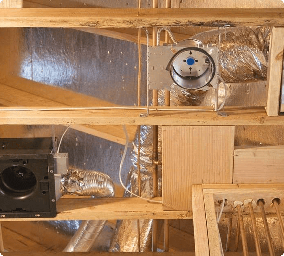 Exposed ceiling with ventilation system