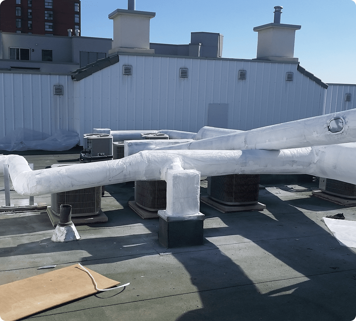 Air conditioning units on building roof