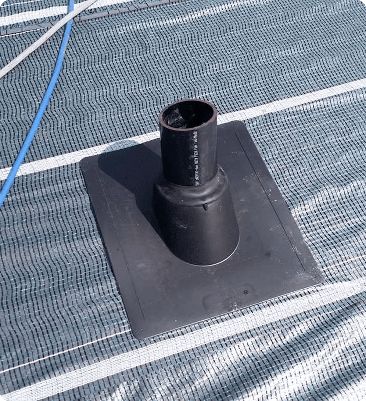 Pipe vent installed on roof